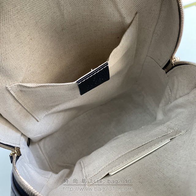 Gucci古馳包包 G家新款雙肩包 431570 古奇黑色全皮男士雙肩後背包 gdj1466